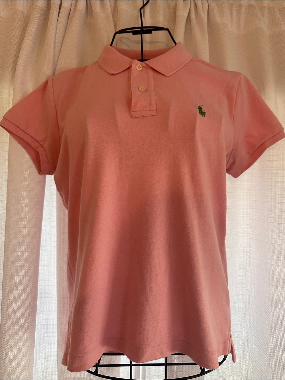 Ralph Lauren Sport Vintage Soft Pink Crewneck Top with Green Embroidered Label